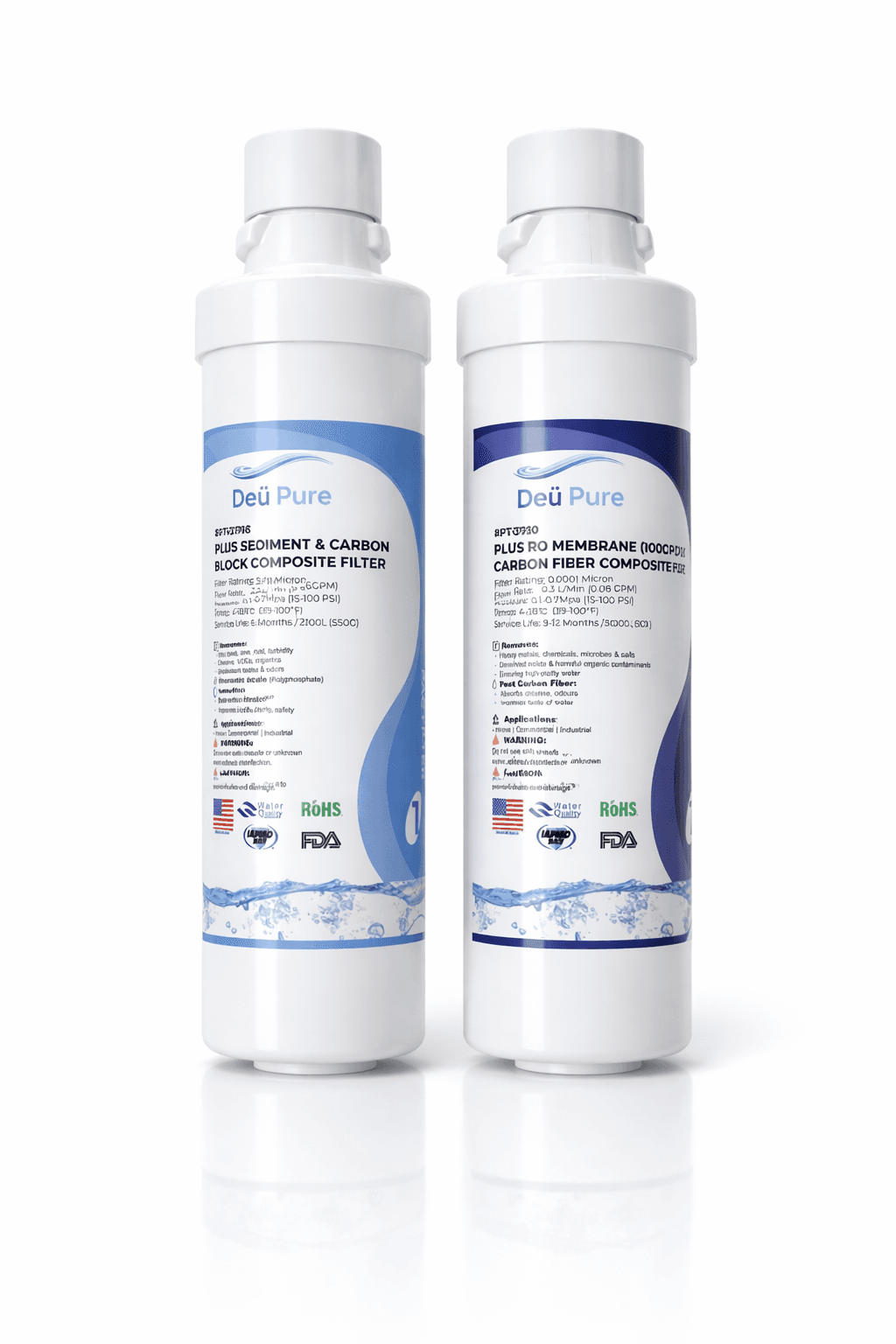 DEÜPURE Filterset 2-stufig (Sediment & RO Membran)