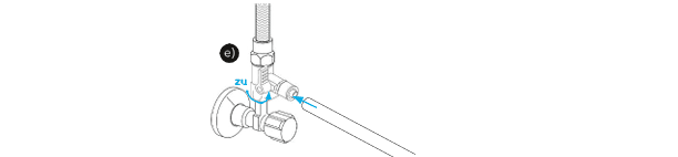 Kaltwasseranschluss am Eckventil